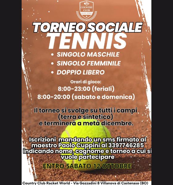 TORNEO Sociale Tennis - Country Club